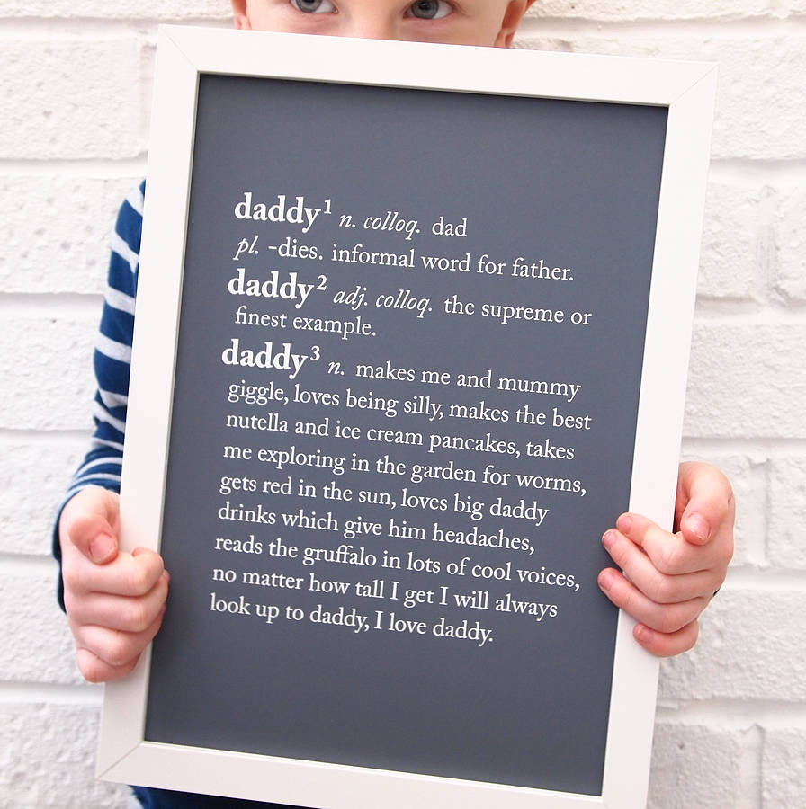 personalised dad or daddy dictionary print by coconutgrass ...