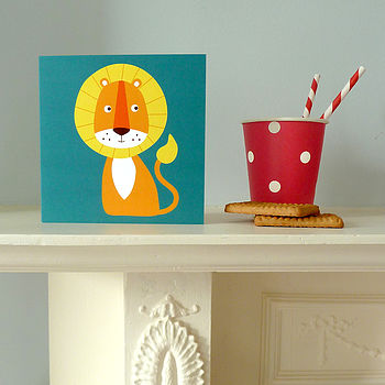 Illustrated Lion Greetings/Birthday Card, 2 of 3