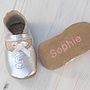 Personalised Silver Leather Baby Shoes, thumbnail 5 of 7