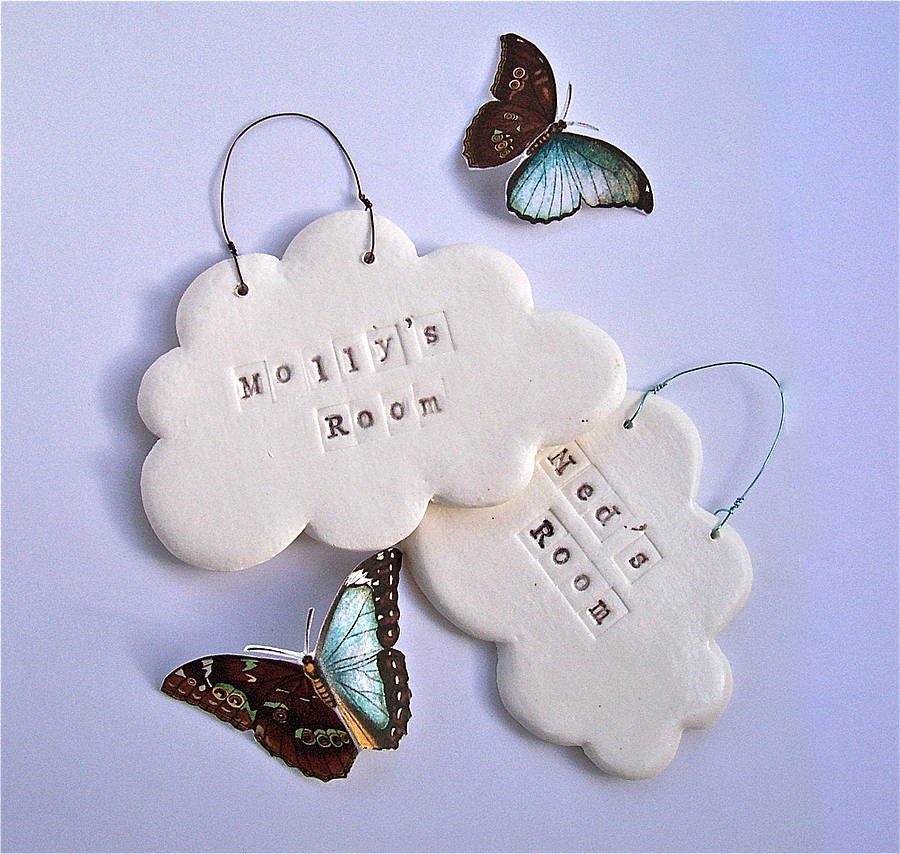 Porcelain Cloud Personalised Name Plaque, 1 of 10