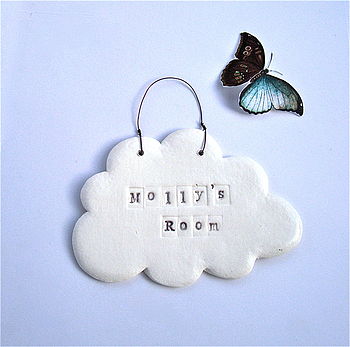 Porcelain Cloud Personalised Name Plaque, 3 of 10