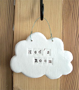 Porcelain Cloud Personalised Name Plaque, 6 of 10