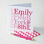 Personalised New Baby Card: Pink Or Blue, thumbnail 1 of 3