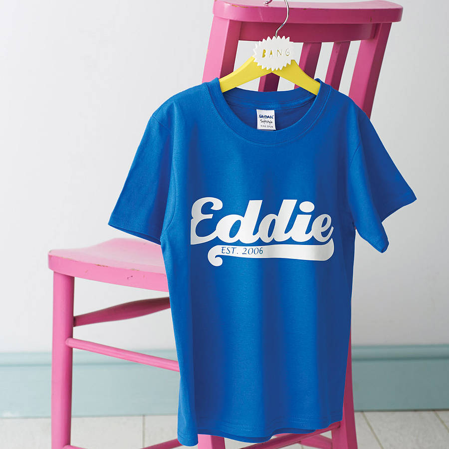 Personalised Child's Name Cotton T Shirt By Flaming Imp