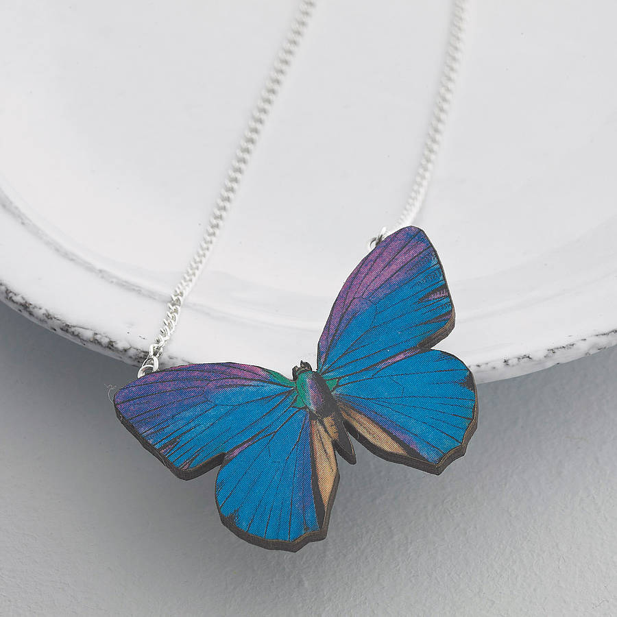 milla wooden butterfly necklace by ladybird likes | notonthehighstreet.com