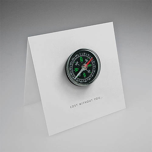 'Lost Without You' Compass' Card By Hupa Lupa