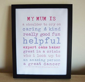 'my Mum' Personalised Print By Little Cherub Design 