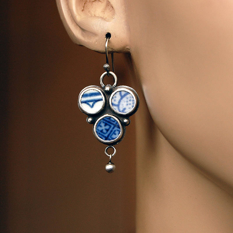 Trefoil Pottery Shard Earrings By Tania Covo