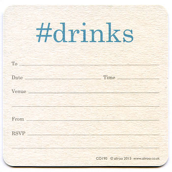Hashtag Drinks Coaster Invitations, 3 of 3
