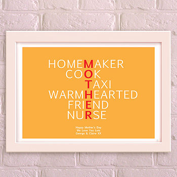 Mother's Day Word For Word Personalised Print, 2 of 4