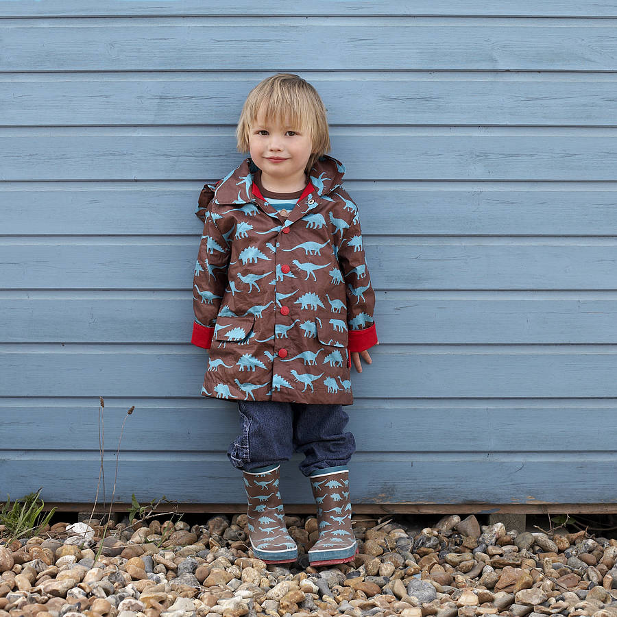 dinosaur hooded raincoat by toby tiger | notonthehighstreet.com