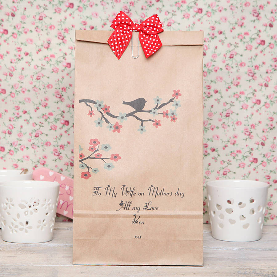 Personalised Dark Cherry Blossom Gift Bag, 1 of 3