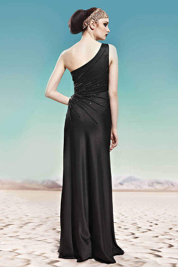 Black Beaded Evening Dress By Elliot Claire London