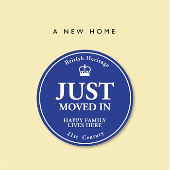 'New Home Just Moved In' Heritage Style Plaque Card, 2 of 2