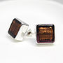 Murano Glass Square Silver Stud Earrings, thumbnail 5 of 12