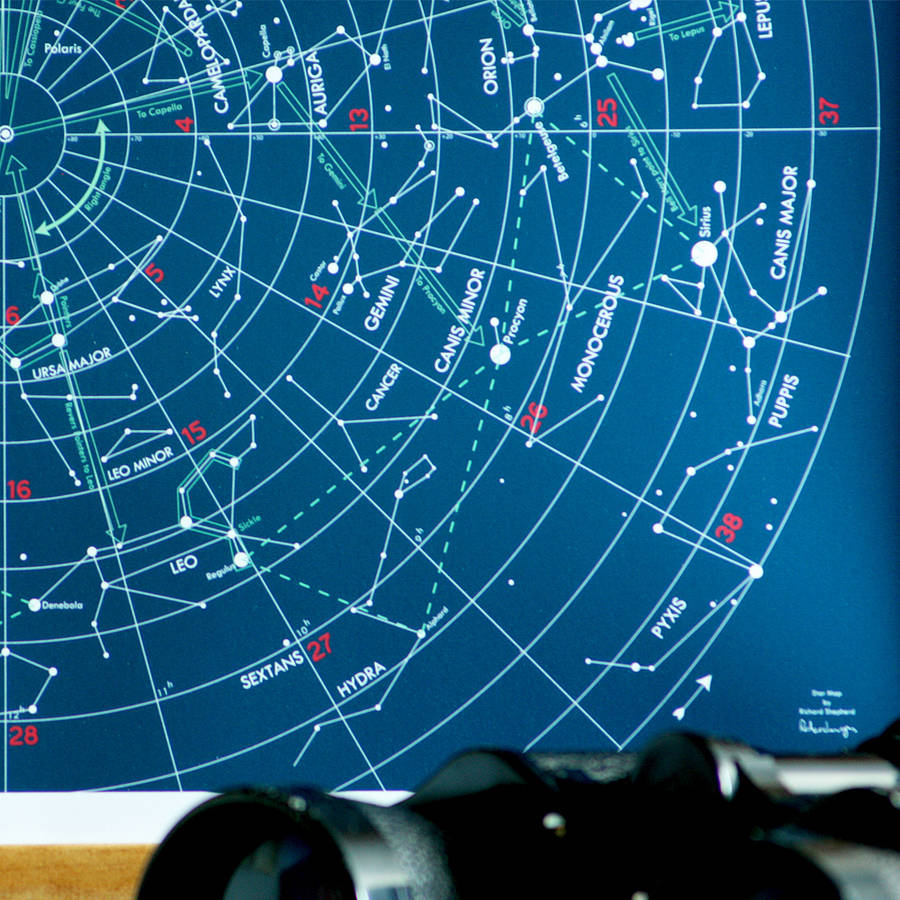 Original Constellations Star Map Print 