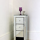 Narrow Mirrored Bedside Table By Out There Interiors Narrow Mirrored Bedside Table