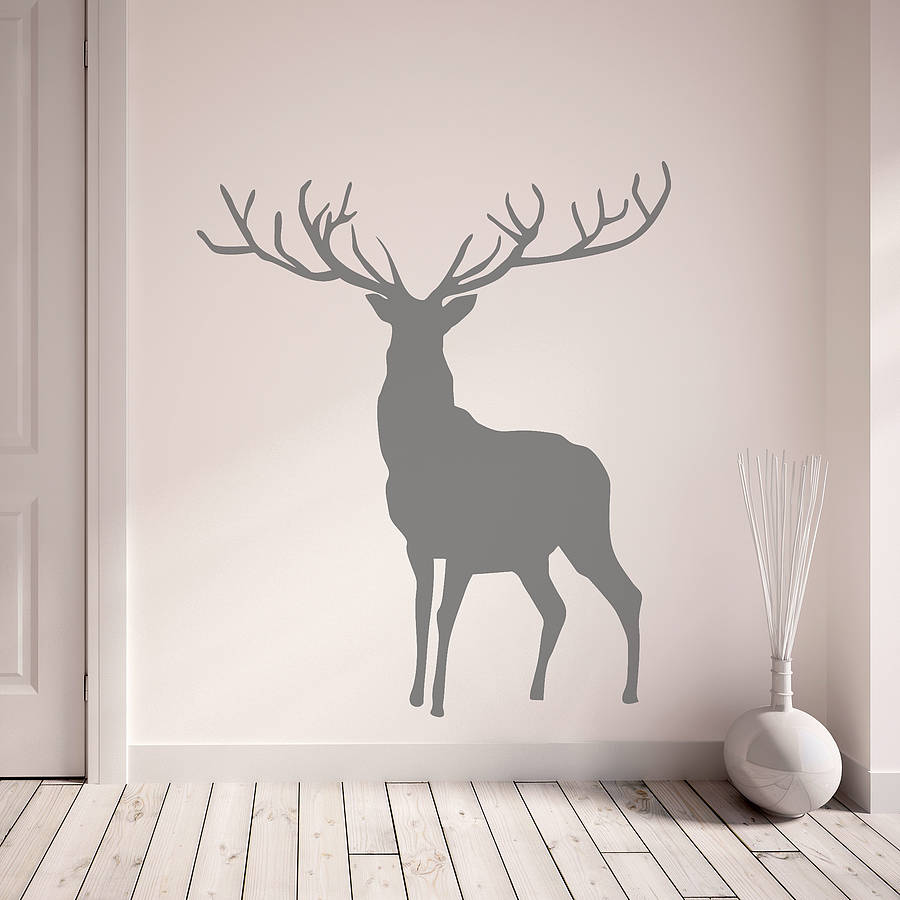 BB292 Stag Deer Forest Animal cool Smashed Wall Decal 3D Art Stickers Vinyl Room 