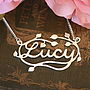 Handmade Silver Decorative Name Necklace, thumbnail 4 of 10