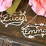 Handmade Silver Decorative Name Necklace, thumbnail 5 of 10