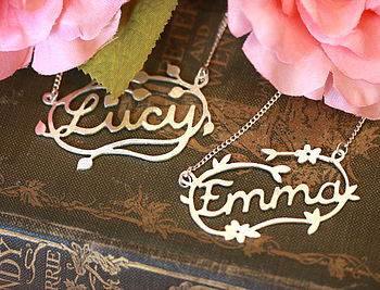 Handmade Silver Decorative Name Necklace, 5 of 10