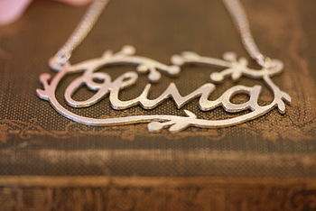 Handmade Silver Decorative Name Necklace, 6 of 10