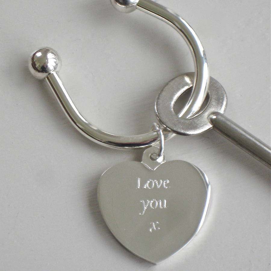 Image of Silver Plated 'Love You' Keyring