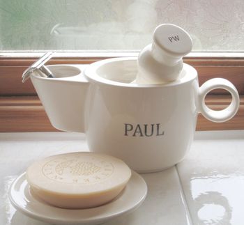 Personalised Shaving Scuttle, Soap And Soap Dish, 3 of 6