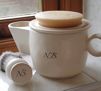 Personalised Shaving Scuttle, Soap And Soap Dish, 5 of 6