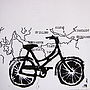 Personalised Bike Print On Hand Drawn Bespoke Map, thumbnail 8 of 11