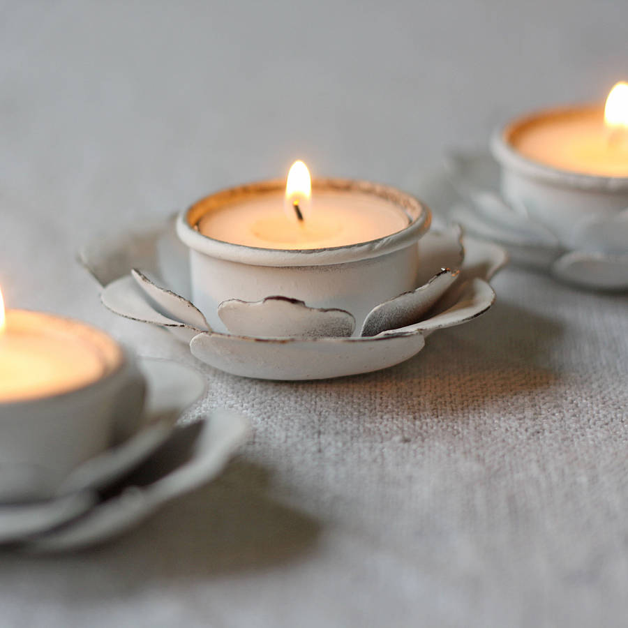 Set Of Three Flower Tea Light Holders By The Wedding of my Dreams ...