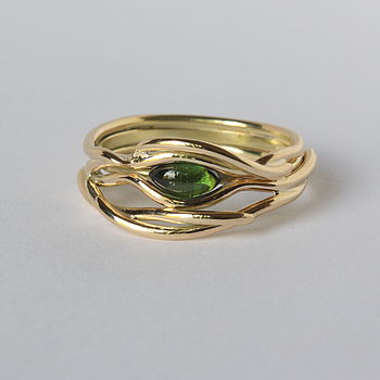 Handmade Entwined Gold And Gemstone Ring, 6 of 6