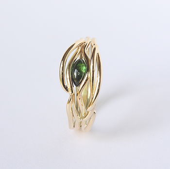 Handmade Entwined Gold And Gemstone Ring, 5 of 6