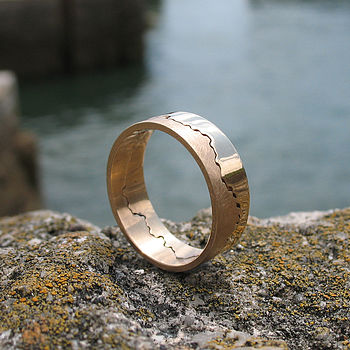 Personalised Gold Coastline Ring, 3 of 9