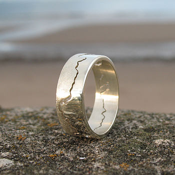 Personalised Gold Coastline Ring, 4 of 9