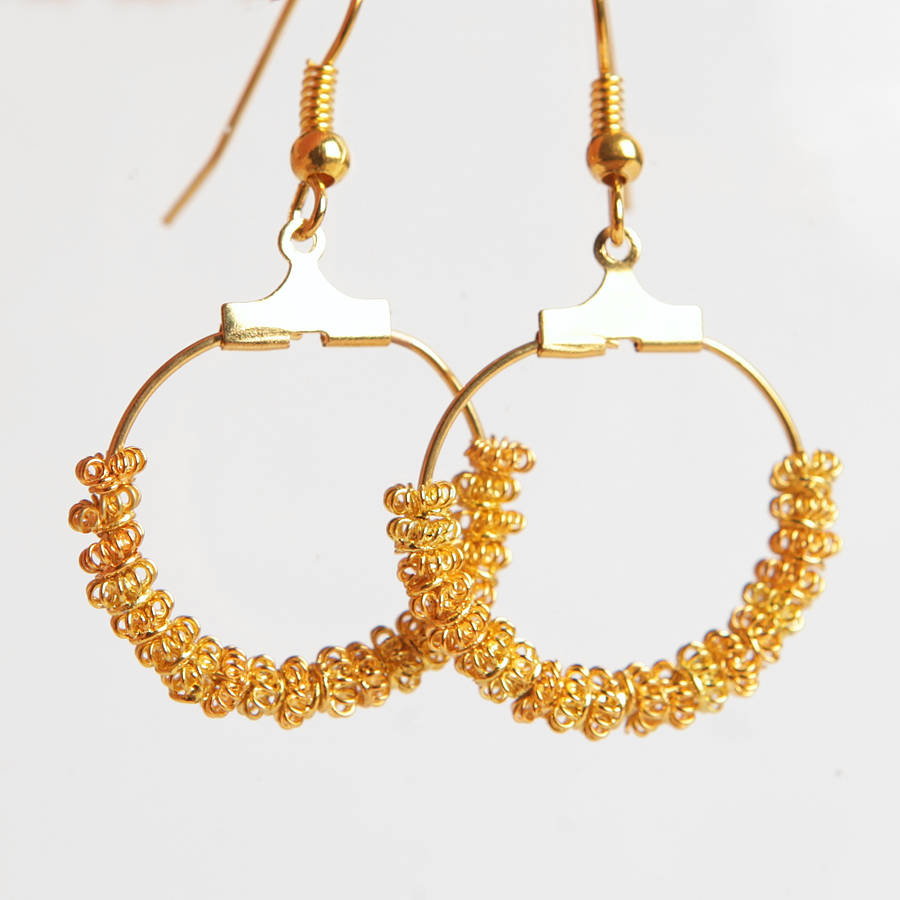 Gold Coil Hoop Earrings By Storm In A Teacup | notonthehighstreet.com