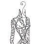 Pen And Ink Wedding Dress Portrait, thumbnail 2 of 4