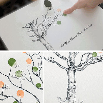 Personalised Thumbprint Tree Guest Book, 3 of 5