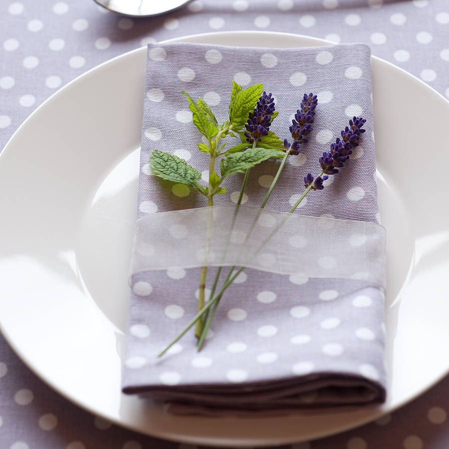 Madelaine Lavender Napkins Set Of Four By Cottage in the Hills