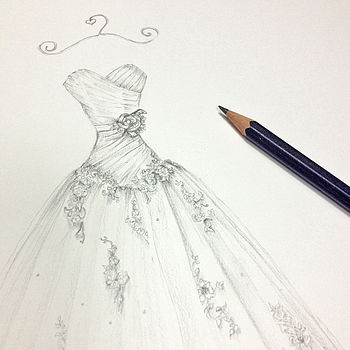 Pencil Wedding Dress Portrait, 2 of 4