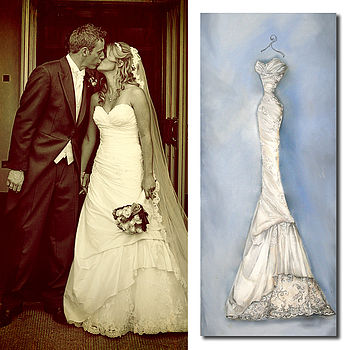 Wedding Dress Portrait Oil Painting, 3 of 3