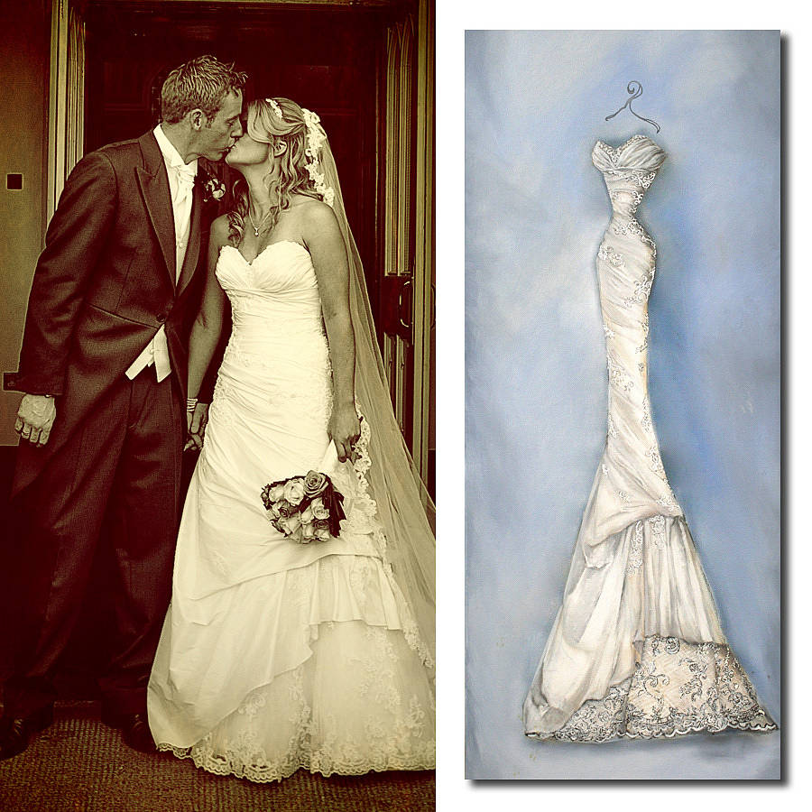 Wedding Dress Portrait Oil Painting By Appleberry Press | notonthehighstreet.com