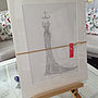 Pen And Ink Wedding Dress Portrait, thumbnail 4 of 4
