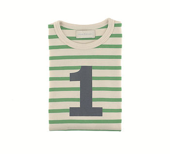 Gooseberry + Cream Breton Striped Number/Age T Shirt, 3 of 6