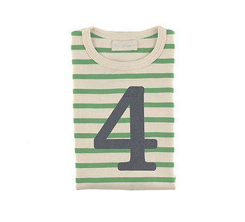 Gooseberry + Cream Breton Striped Number/Age T Shirt, 5 of 6