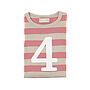 Posy Pink + Sand Striped Number/Age T Shirt, thumbnail 5 of 6