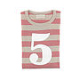 Posy Pink + Sand Striped Number/Age T Shirt, thumbnail 6 of 6