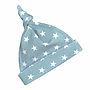 Misty Blue Star Print Baby Hat, thumbnail 2 of 2