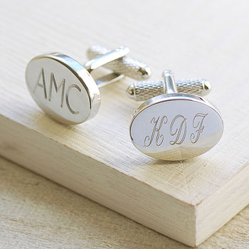 Engraved Oval Cufflinks, 3 of 12