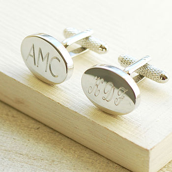 Engraved Oval Cufflinks, 5 of 12